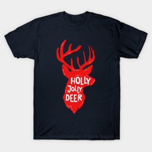 Holly Jolly Deer - Christmas Deer T-Shirt